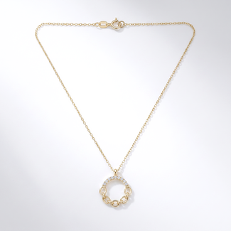 Elegante Cirkel Collier met Zirkonia Schakels