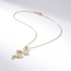 Gouden collier met slang hanger en zirkonia