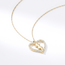 Hartvormig gouden collier met zirkonia details