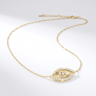 Gouden Oog Collier met Zirkonia