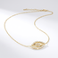 Gouden collier met oogdesign en zirkonia