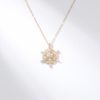 Sneeuwvlok Collier met Hartdetails