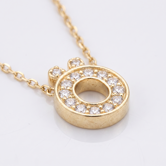 Persoonlijk gouden initialen collier met Ö hanger
