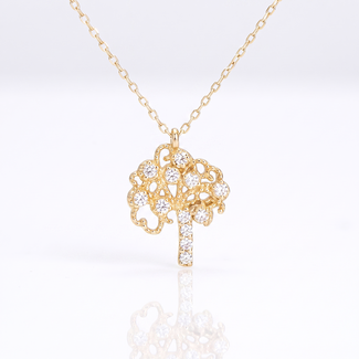 Levensboom Collier met Zirkonia