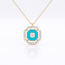 Gouden collier turquoise in achthoek