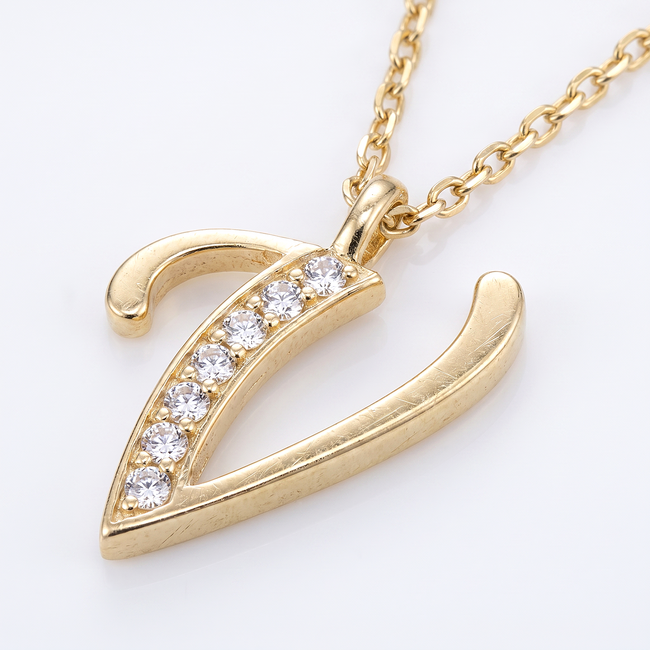 Gouden collier met V-vormige hanger