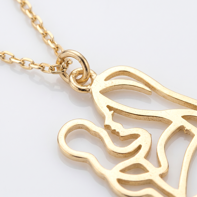 Gouden collier met moeder en kind hanger