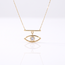Gouden collier met ooghanger en zirkonia