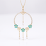 Gouden collier met turquoise bloemen en zirkonia