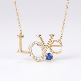 Love Collier Met Blauwe Steen