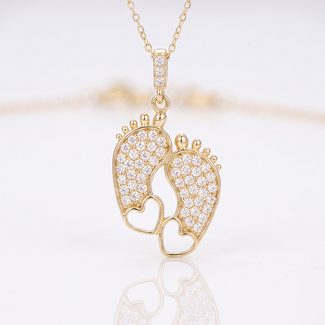 Babyvoetjes Collier Met Zirkonia