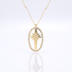 Gouden collier met ovale sterhanger en zirkonia