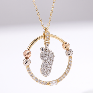 Babyvoetje Collier Driekleurig