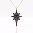 Gouden collier met sterhanger en zwarte zirkonia