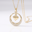 Gouden collier met hartje in cirkelhanger