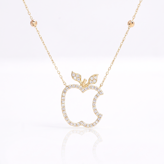 Gouden Appel Collier met Zirkonia