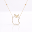 Gouden collier met appelhanger en zirkonia