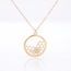 Gouden collier met honingraat hanger en bijtje