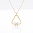 Gouden collier met open driehoek hanger en bloem