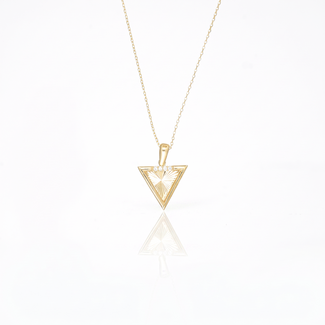Gouden Driehoek Collier met Zirkonia