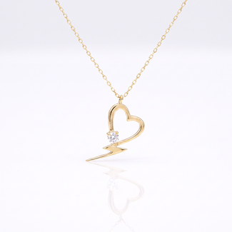 Gouden Hart Collier met Zirkonia