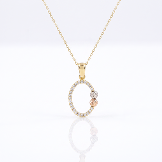 Gouden Cirkel Collier met Zirkonia