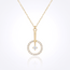 Gouden cirkelcollier met solitaire steen