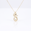 Gouden Zeepaard Collier met Zirkonia 43 cm