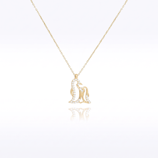 Gouden Pinguïn Collier met Zirkonia