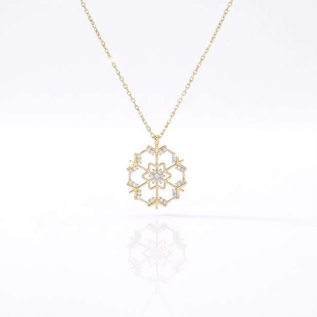Verstelbare gouden ketting met sneeuwvlok hanger