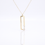 Gouden collier met open rechthoek hanger