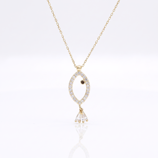 Gouden Visvormige Ketting met Zirkonia