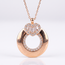 Roségouden collier met open cirkel en hart