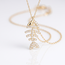 Gouden collier met visgraat hanger