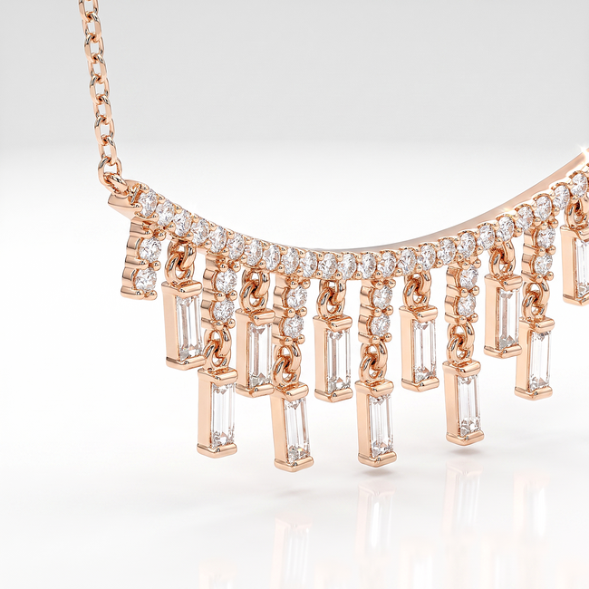 Roségouden diamanten collier 0,78 ct