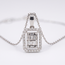Witgouden Collier Rechthoek 0.25ct