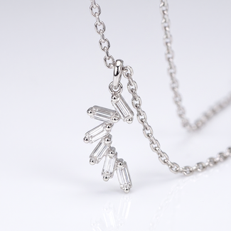 Witgouden Baguette Diamanten Collier