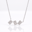Witgouden collier drie vierkanten 0,25 ct