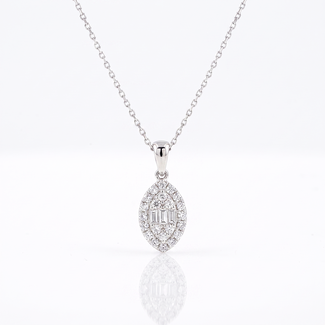 Witgouden Ovaal Diamanten Collier