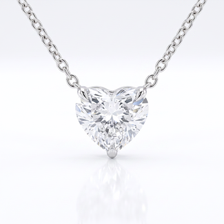 Hart collier witgoud met lab diamant 2.07 ct