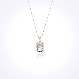 Witgouden Diamanten Ketting 0.24ct