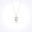 Witgouden ketting baguette diamant 0,24 ct