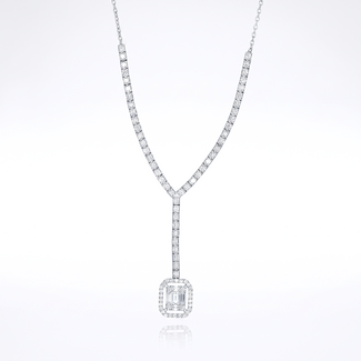 Witgouden Diamanten Y-Ketting