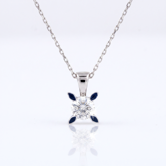 Witgouden Solitaire Diamant Ketting