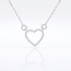 Witgouden collier open hart 0,10 ct