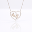 Witgouden Hart Ketting met Babyvoetjes