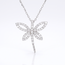 witgouden collier met diamanten libelle hanger