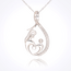 Witgouden moeder en kind collier met diamant