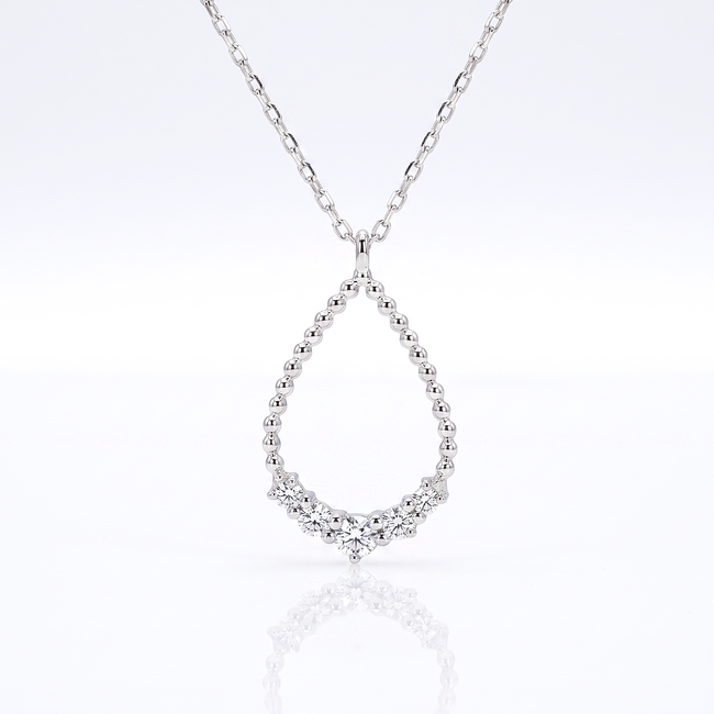 Witgouden druppelcollier 0,15 ct diamant