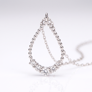 Druppel Diamanten Collier Witgoud
